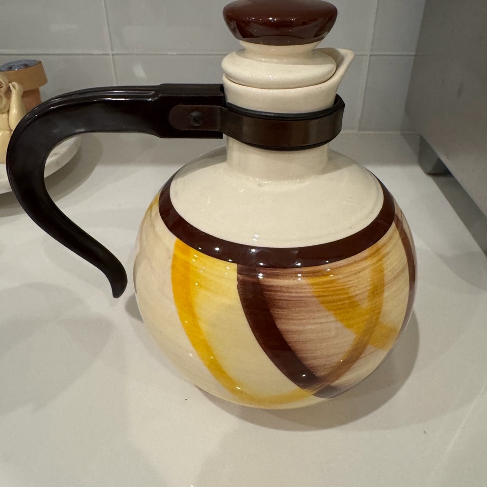 Vintage 1950s MCM Organdie Vernon Vernonware Metlox Kiln Coffee Carafe w Lid